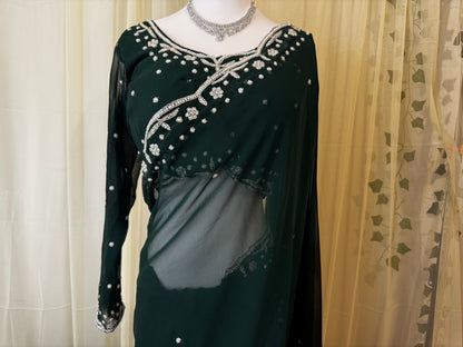 Boutique Saree Handwork - Green