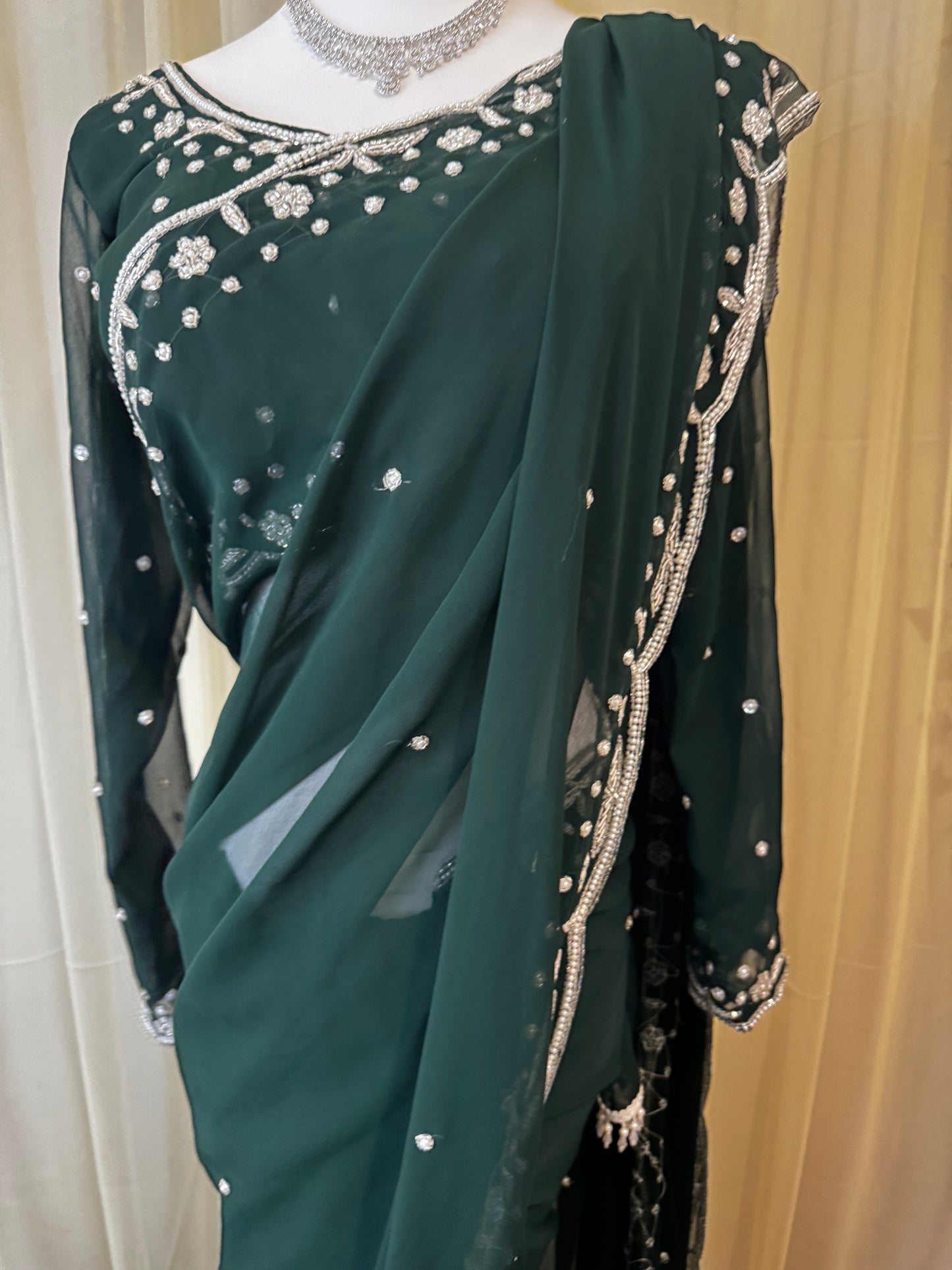 Boutique Saree Handwork - Green