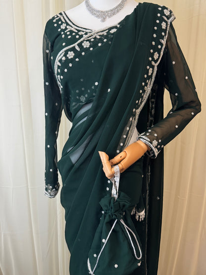 Boutique Saree Handwork - Green