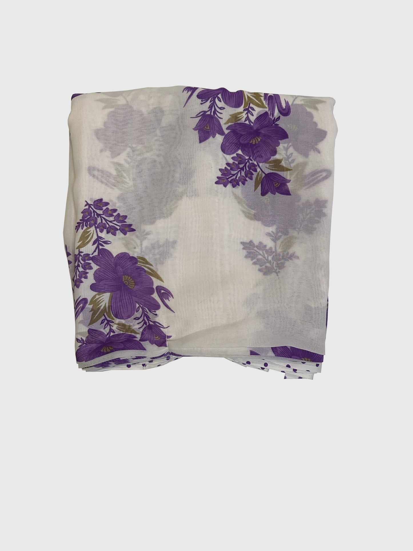 TikTok Viral Saree – White and Purple